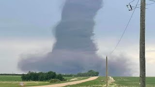 just minutes ago tornado in Stettler Alberta [upl. by Ytineres]