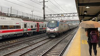 MTA Metro North Railroad New Haven LineAmtrak PM Rush Hour Action  Larchmont M8 ACS64 Acela [upl. by Egroej]