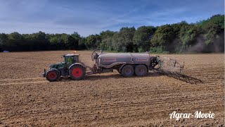 Fendt 724 vario S4 et Pichon TCI 18500  Spreading manure DJI Phantom [upl. by Beitz]