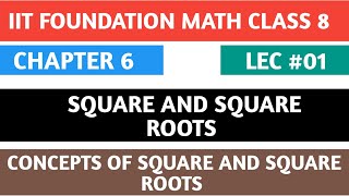 iit foundation math class 8 find square amp square roots ch 6 [upl. by Tasia]