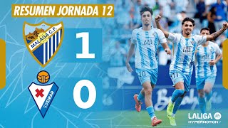 MÁLAGA CF 10 SD EIBAR  RESUMEN JORNADA 12 LALIGA HYPERMOTION [upl. by Flint72]