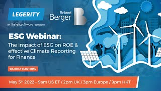 ESG Webinar  The impact of ESG on ROE and effective Climate Reporting for Finance [upl. by Solberg102]