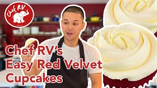 RED VELVET CUPCAKES WITH STABLE CREAM CHEESE FROSTING [upl. by Uoliram650]