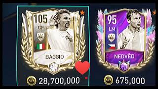 Nedved vs Baggio FIFA MOBILE All Cards [upl. by Nahtnanhoj613]