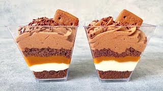 Chocolate and caramel dessert cups Easy quick and yummy no bake dessert [upl. by Havstad]