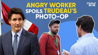 Canadian PM Justin Trudeau Confronted By Steelworker Heated Exchange Goes Viral [upl. by Hacceber]