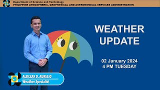 Public Weather Forecast issued at 4PM  January 2 2024  Tuesday [upl. by Nobell]