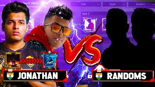 🔥 PLAYING WITH JONATHAN NAME AGAINST 2vs3 RANDOMS  YE ASLI WALA JONATHAN H KYA   IN BGMI [upl. by Chessy258]