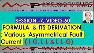 ASYMMETRICAL FAULT CURRENT FORMULA amp ITS DERIVATION FOR LG LL amp LLG FAULT [upl. by Antrim]