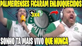 REAÇÕES DOS PALMEIRENSES ENLOUQUECIDOS APÓS VIRADA HISTÓRICA REACT BOTAFOGO 3X4 PALMEIRAS [upl. by Dorwin]