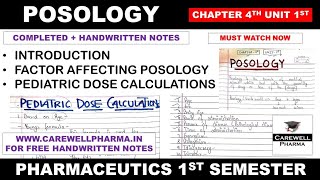 Posology in Pharmaceutics  Factor Affecting  Pediatric Dose calculation  Ch 4 U 1  Pharmaceutics [upl. by Pinette812]