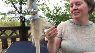 Spinning flax on an inhand spindle [upl. by Knoll]