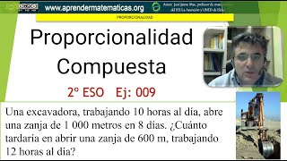 Problema de proporcionalidad compuesta2eso 06 09 zanja José Jaime Mas [upl. by Freytag]