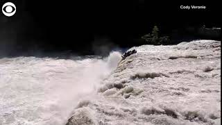 Video shows raft go over a waterfall in Ohiopyle State Park [upl. by Armbruster964]