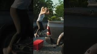 Box jumps onto your truck bed cover is one way to workout 😂 💪🏼 fitness boxjumps truckbedcover [upl. by Azial]