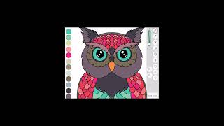 zencolor Zen coloring book app Owl [upl. by Lorin]