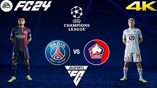 FC 24  PSG vs Losc Lille  UEFA champions league  Ft M Asensio A Hakimi  4k Xbox [upl. by Jaela396]