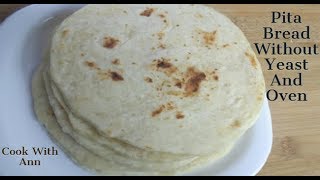 Pita Bread Recipe  Homemade Pita Bread  How To Make Pita Bread  No Yeast Recipe [upl. by Lorusso953]