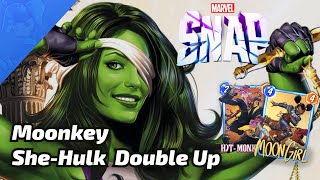 Moonkey SheHulk Double Up makes MASSIVE plays  Marvel SNAP Gameplay amp Deck Highlight [upl. by Akila]