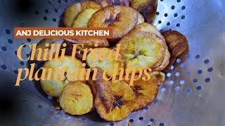 Chilli sweet plantain chipsHow to make plantain sweet chips AnjDeliciousKitchen [upl. by Adnyc]