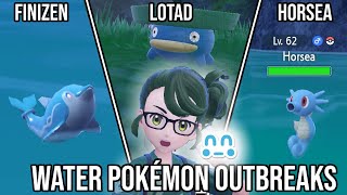 Water Pokémon  Mass Outbreak Events  Finizen  Lotad  Horsea  Kindly Mark  Scarlet amp Violet [upl. by Asiela]