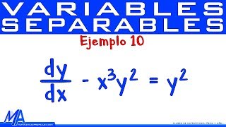 Ecuaciones diferenciales de Variables Separables  Ejemplo 10 [upl. by Yllom]