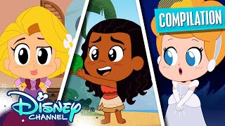 Every Disney Princess Chibi Tiny Tales 👑  Rapunzel Moana amp MORE  Compilation  disneychannel [upl. by Cassey]