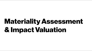 Materiality Assessment amp Impact Valuation [upl. by Kora]