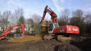 Zwei OampK RH 125 Bagger mit OilQuick im Einsatz [upl. by Libys930]