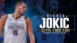 Nikola Jokić Full Game Highlights vs Knicks 📺  112524 [upl. by Alodi895]