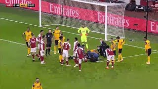 David Luiz amp Raul Jimenez HEAD Injury VS Wolves [upl. by Anahsohs]