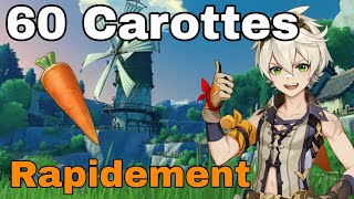 60 CAROTTES RAPIDEMENT Guide Genshin Impact FR [upl. by Consuelo]