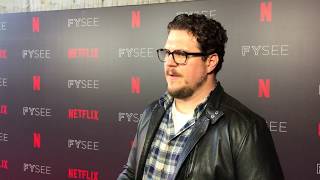 Cameron Britton Mindhunter at Netflix FYSEE red carpet interview  GOLD DERBY [upl. by Nosyd]