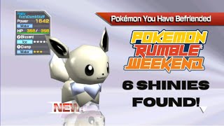 6 FULL ODDS Shiny reactions in pokemon rumble [upl. by Notsniw227]