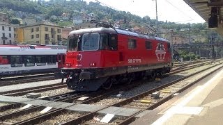 Bahnverkehr in Bellinzona Gotthard  Treni alla stazione di Bellinzona  trenes en Bellinzona [upl. by Nylecaj]