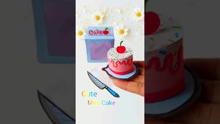 Cute mini cake with paper। shorts craft youtubeshorts miniature minecraft cakedecorating cake [upl. by Judye]