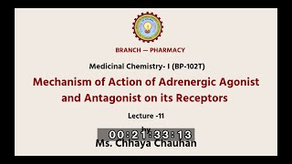 Medicinal Chemistry I Mechanism of Action of Adrenergic Agonist and Antagonist on its Receptors [upl. by Kentigerma]