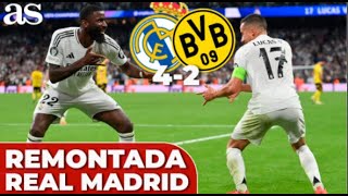 El REAL MADRID REMONTA EL PARTIDO REAL MADRID 42 DORTMUND [upl. by Nwahsek]