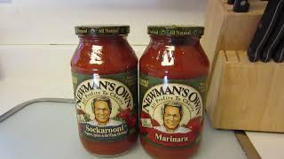 Newmans Own Socarroni Marinara Spaghetti Sauce Review [upl. by Oznol]