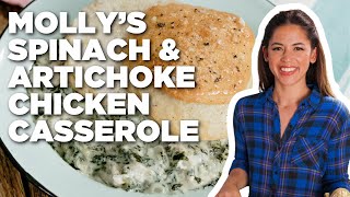 Molly Yehs Spinach and Artichoke Chicken Casseroles  Girl Meets Farm  Food Network [upl. by Esetal335]