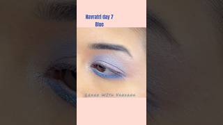 Soft blue eye makeup tutorial trendingeyemakeup navratricolours navratrispecial makeupshorts [upl. by Gasparo]