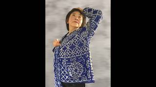 BlueampSilver OverSized Cardi in Interlocking Crochet [upl. by Humpage343]