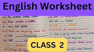 Class 2 English Worksheet English Worksheet for Class 2 [upl. by Tallbott]