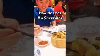 Chopstick Challenge My Sons Adorable Attempt at Using Chopsticks food shorts short funny [upl. by Iveksarap]