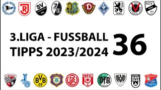 FussballTipps 3Liga  36Spieltag  Saison 20232024 [upl. by Rahs]