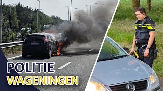 Politie  Wageningen  Spookvoertuig  Autobrand  Snelweg [upl. by Hillhouse567]