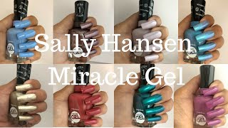 Sally Hansen Miracle Gel Nail Polish  Esmaltes Sally Hansen Miracle Gel  Swatches Y Mas [upl. by Corby868]