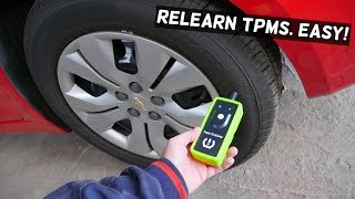 HOW TO RELEARN TPMS SENSOR ON CHEVROLET GMC BUICK CADILLAC CHEVY TIRE PRESSURE SENSOR [upl. by Durant]