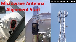 Microwave Antenna Alignment is in process  Microwave Antenna  Telecom  PK Telecommunications [upl. by Nylidnam]