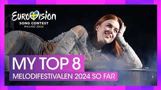 🇸🇪 Melodifestivalen 2024  My Top 8  Final So Far Sweden Eurovision 2024 [upl. by Merci287]